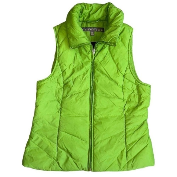 Kenneth Cole Reaction Lime Green Sleeveless
Puffer Vest Size Small 🔥 - Picture 2 of 5
